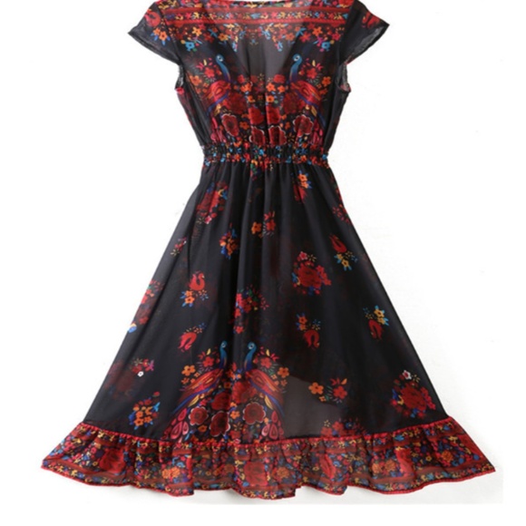 Boho Chiffon High-Low Dress NWT - Picture 6 of 8